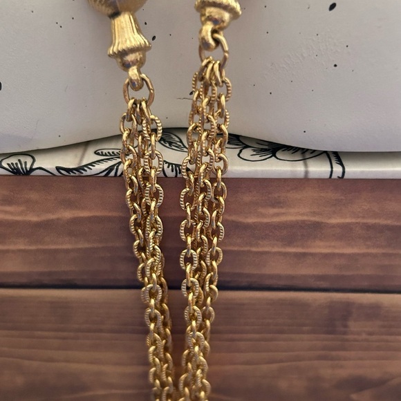 Vintage Gold Tassel Chain Necklace 22 inches - Picture 7 of 8
